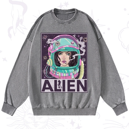 Purplehecate Galactic Encounter Washed Sweatshirt