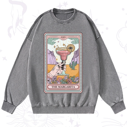 Purplehecate The Margarita Tarot Card Washed Sweatshirt