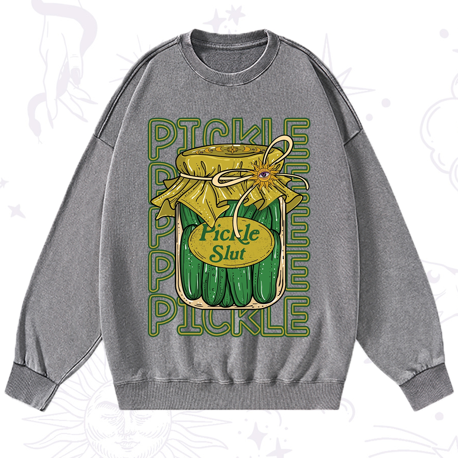 Purplehecate Pickle Slut Washed Sweatshirt
