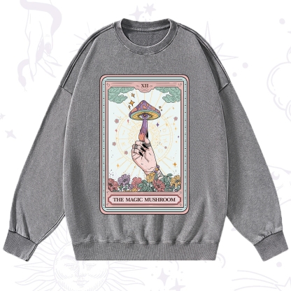 Purplehecate The Magic Murshroom Tarot Washed Sweatshirt