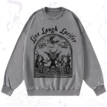 Purplehecate Live Laugh Lucifer Washed Sweatshirt