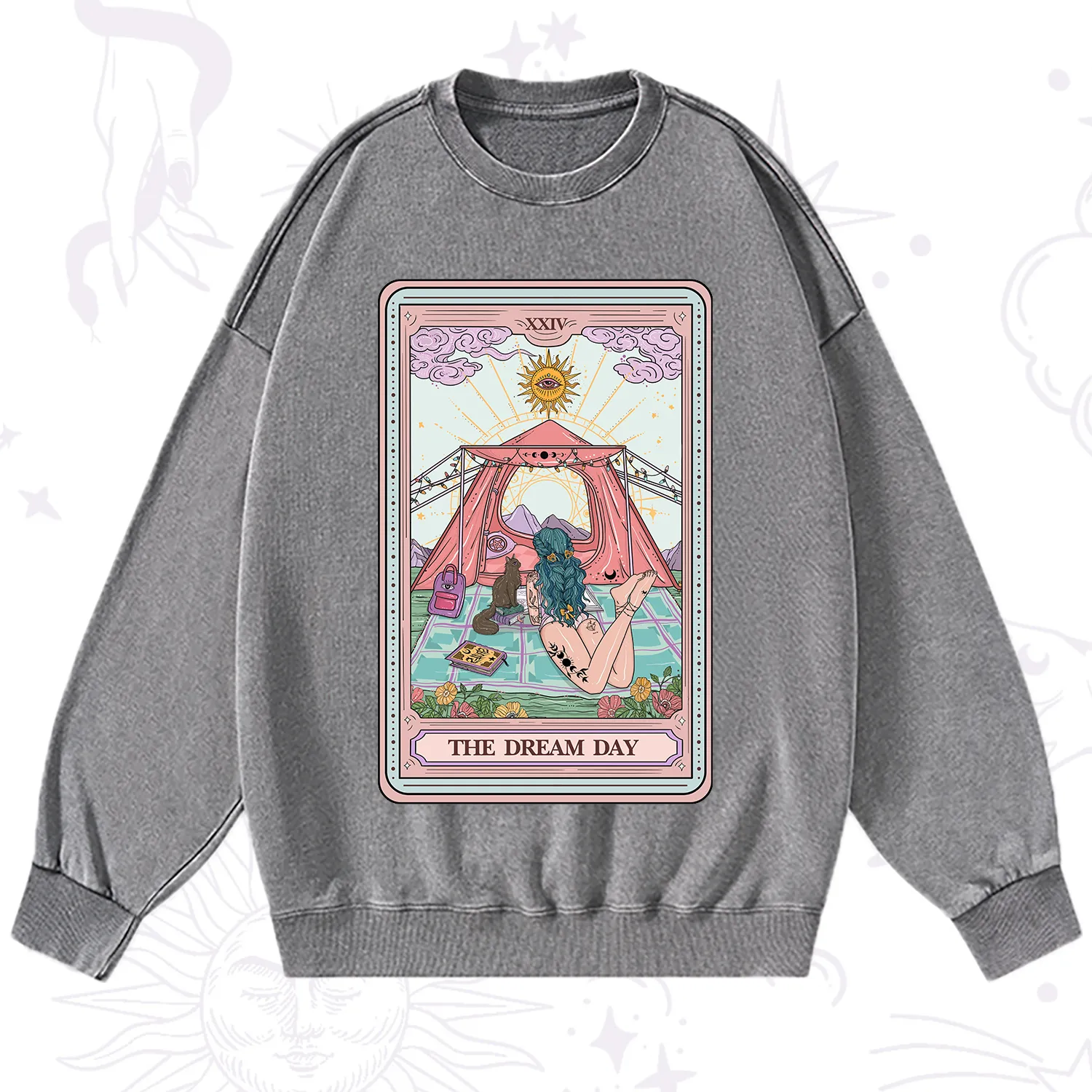 Purplehecate The Camp Lover Tarot Washed Sweatshirt