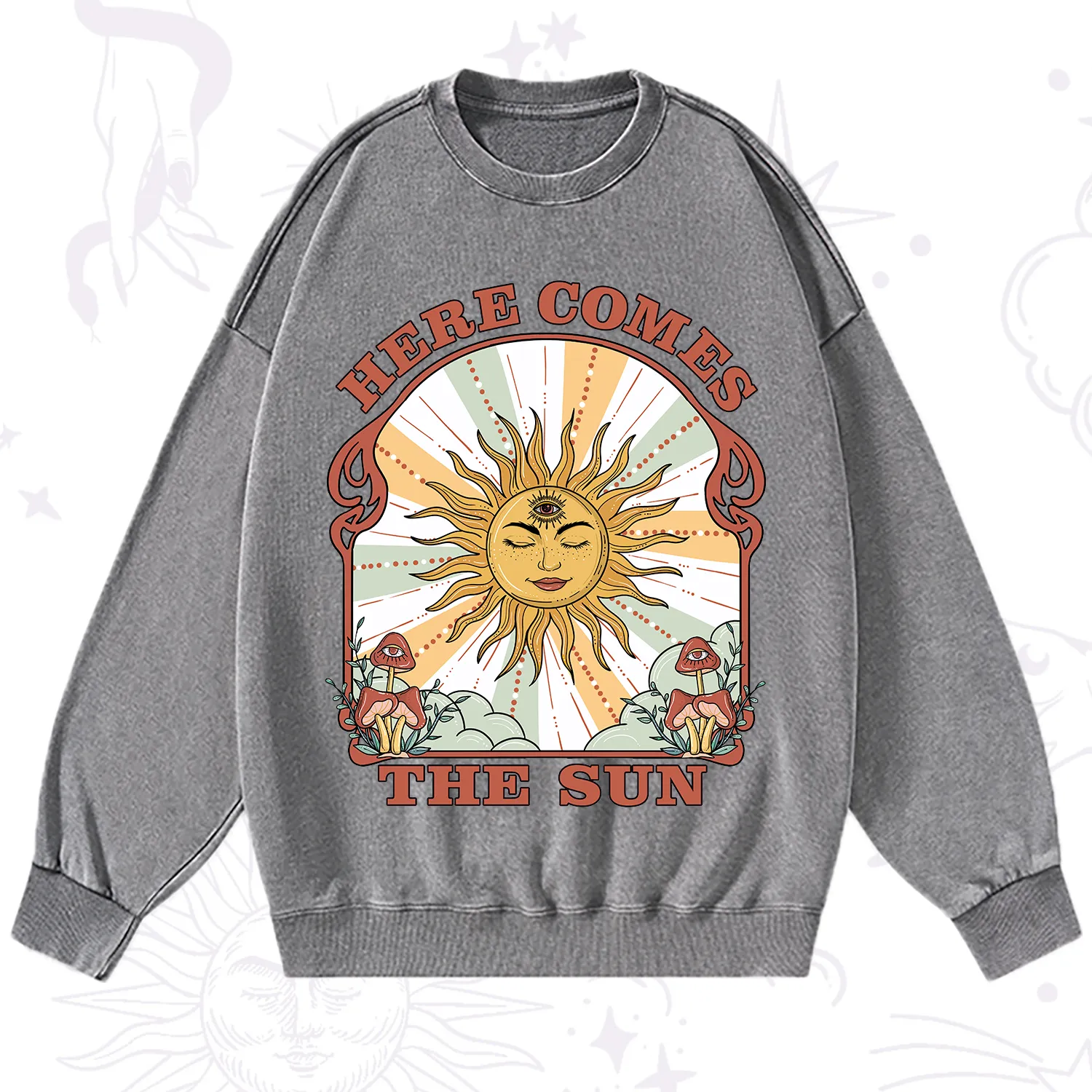 Purplehecate Here Comes The Sun Washed Sweatshirt