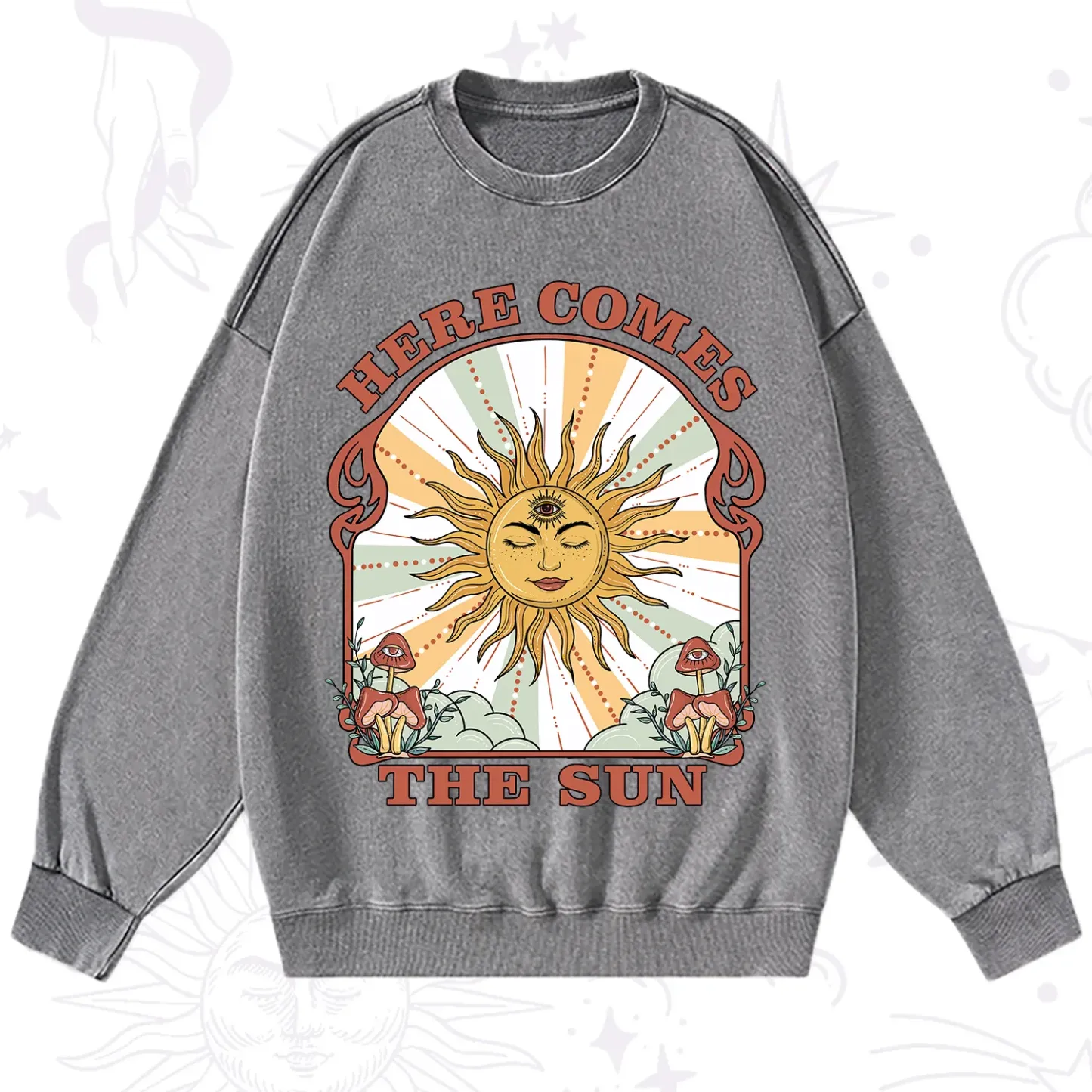 Purplehecate Here Comes The Sun Washed Sweatshirt