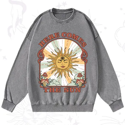 Purplehecate Here Comes The Sun Washed Sweatshirt