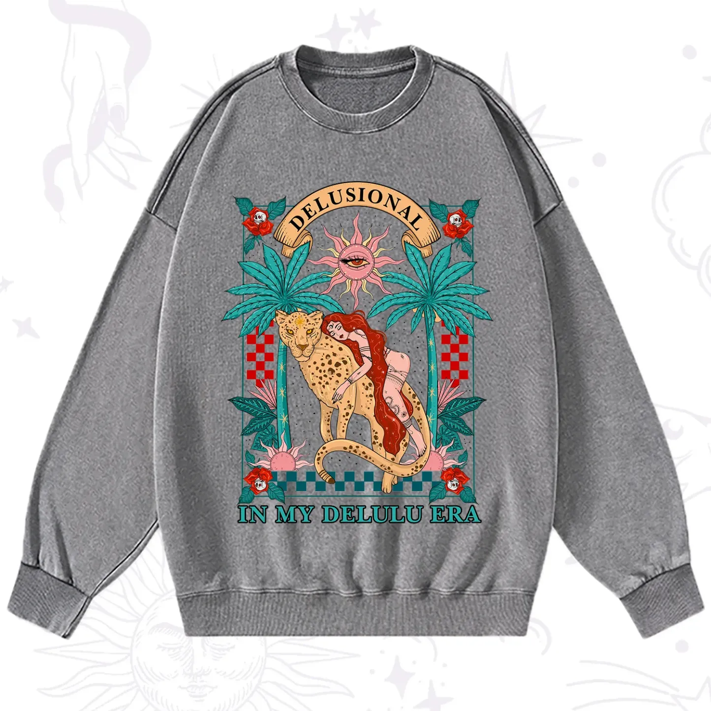 Purplehecate In My Delulu Era Washed Sweatshirt