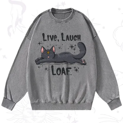 Purplehecate Live Laugh Loaf Washed Sweatshirt
