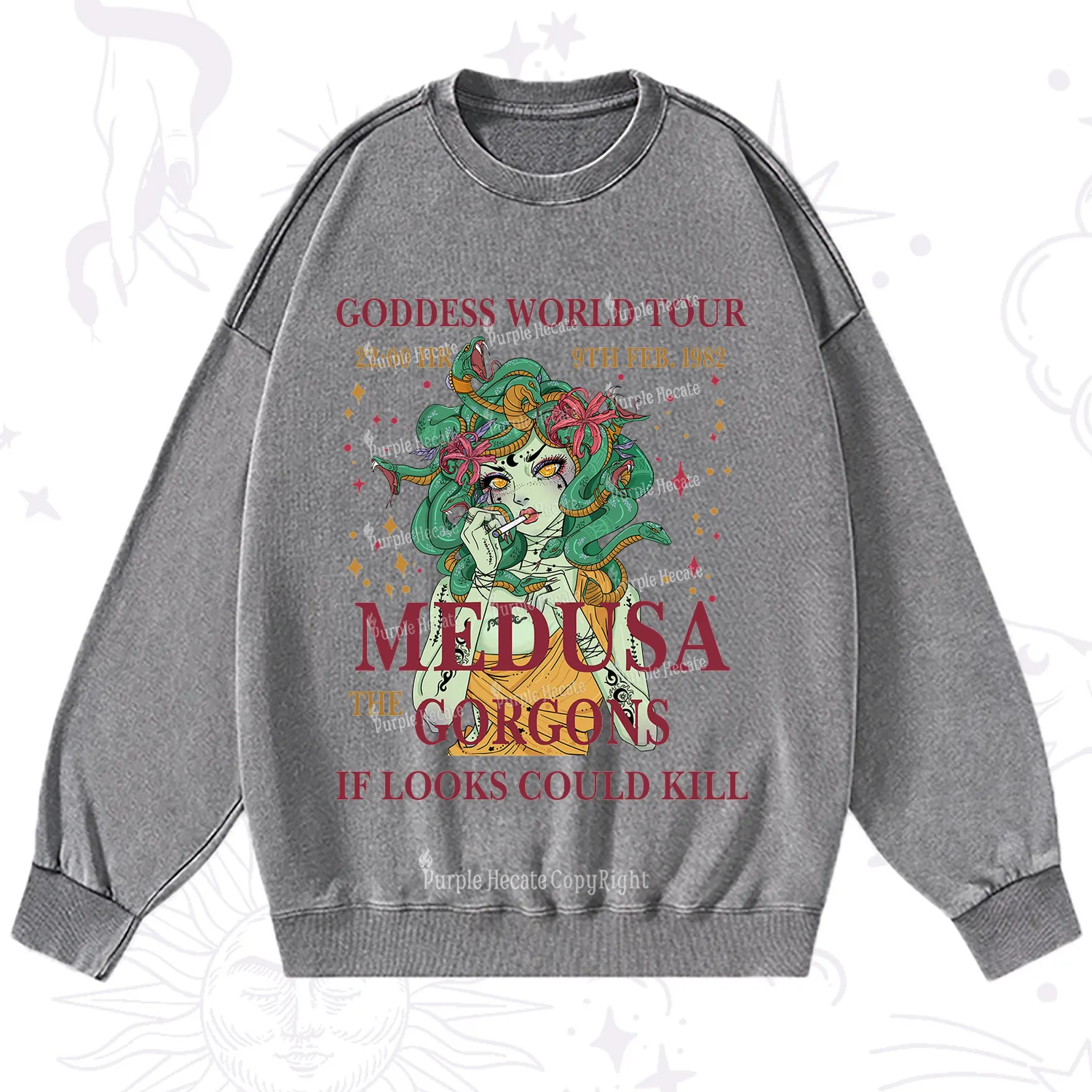 Purplehecate Medusa The Gorgons Washed Sweatshirt