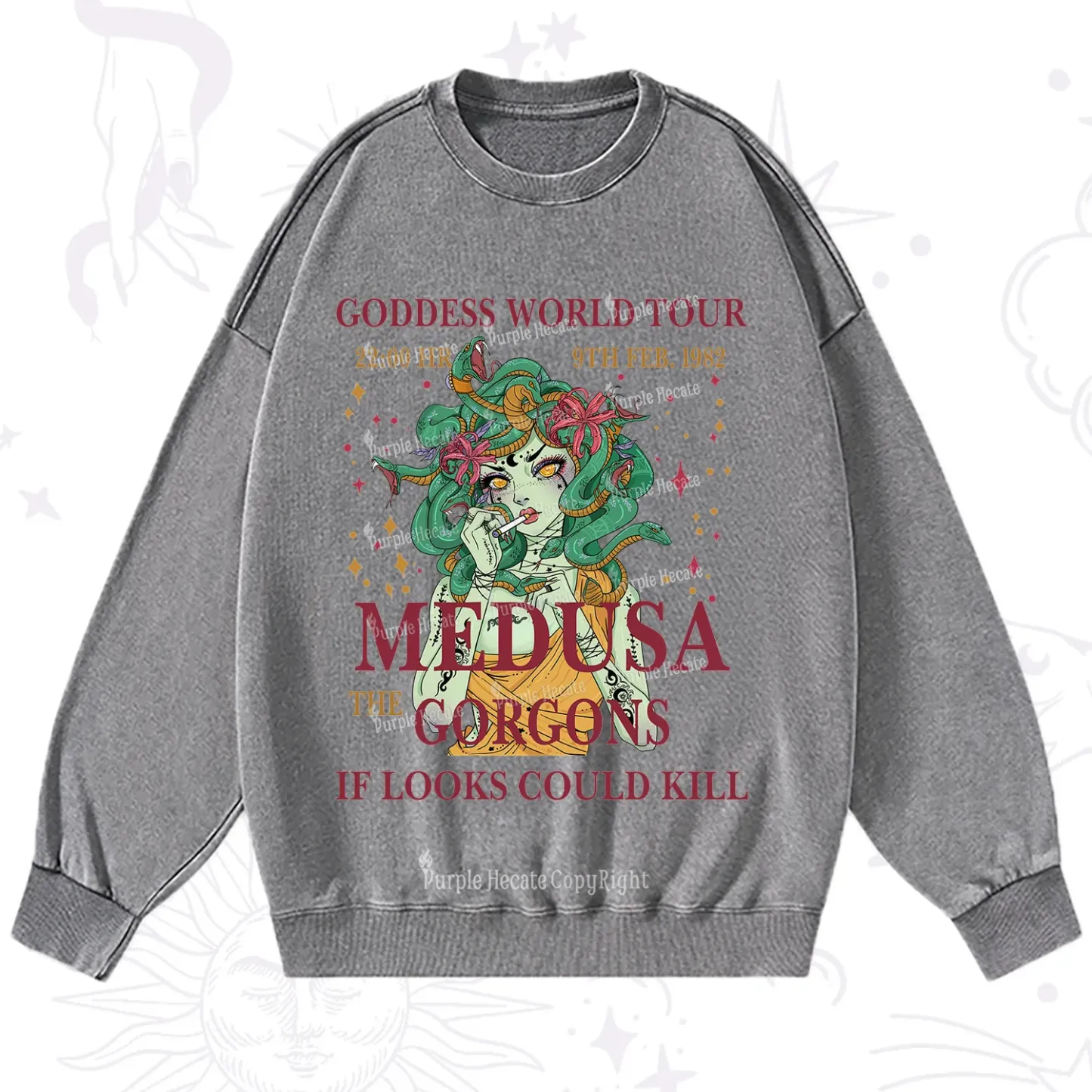 Purplehecate Medusa The Gorgons Washed Sweatshirt
