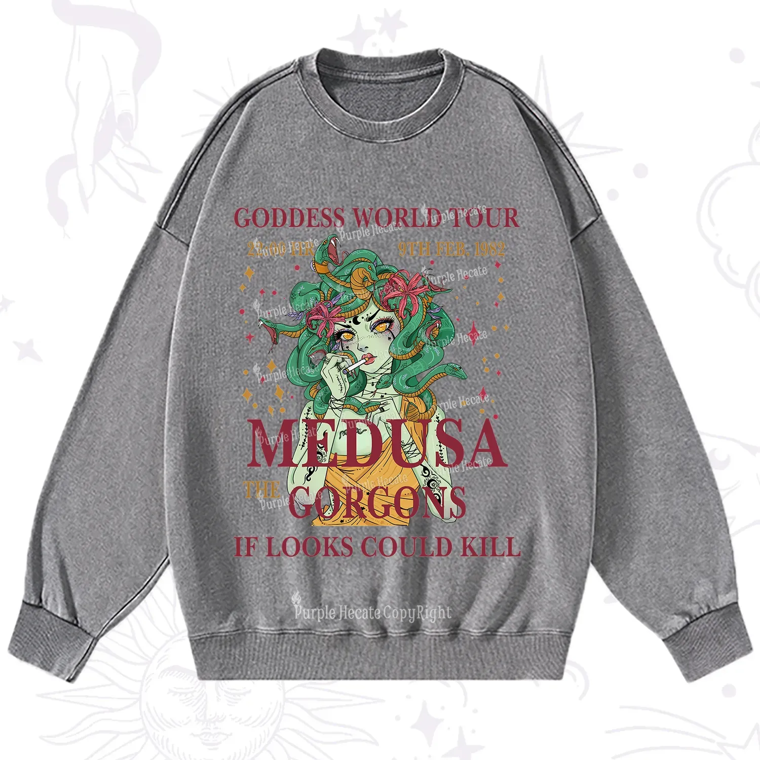 Purplehecate Medusa The Gorgons Washed Sweatshirt