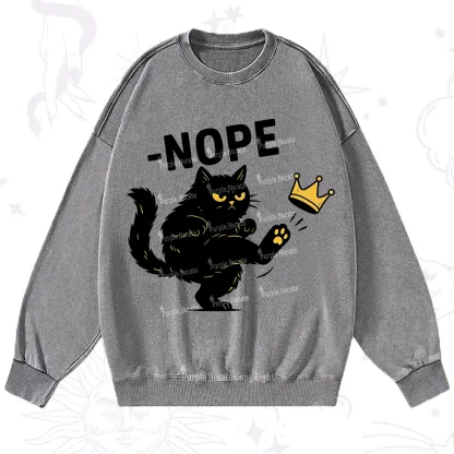 Purplehecate No Kings Black Cat Washed Sweatshirt