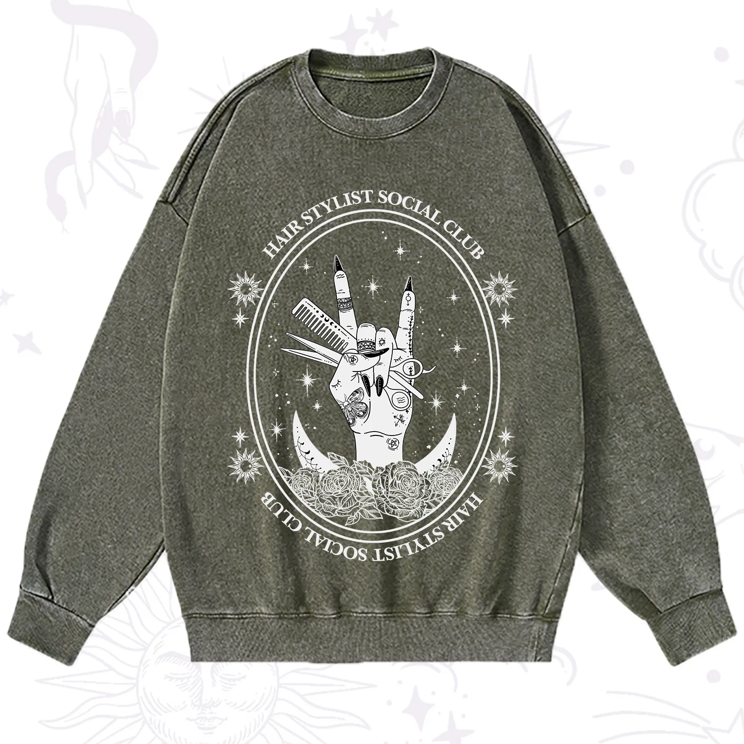 Purplehecate Hair Stylist Club Washed Sweatshirt