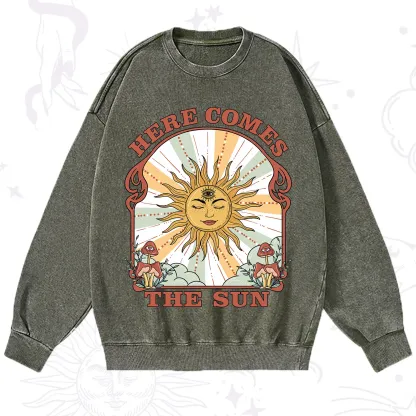 Purplehecate Here Comes The Sun Washed Sweatshirt