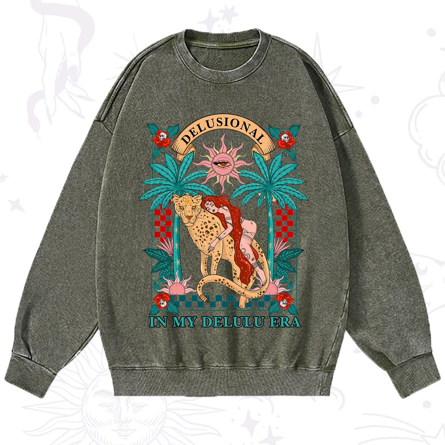 Purplehecate In My Delulu Era Washed Sweatshirt