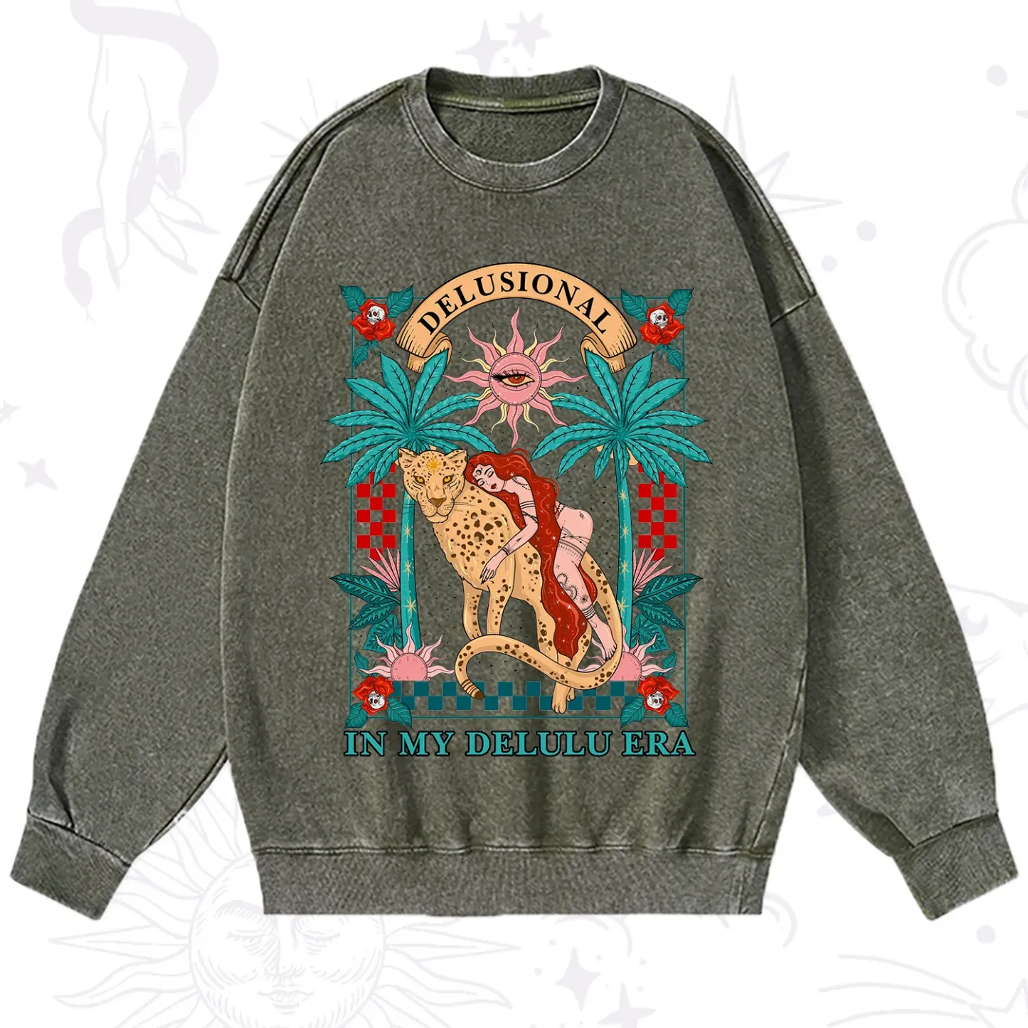 Purplehecate In My Delulu Era Washed Sweatshirt