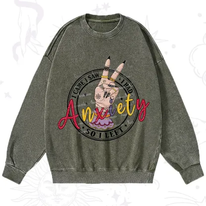 Purplehecate I Had Anxiety So I Left Washed Sweatshirt