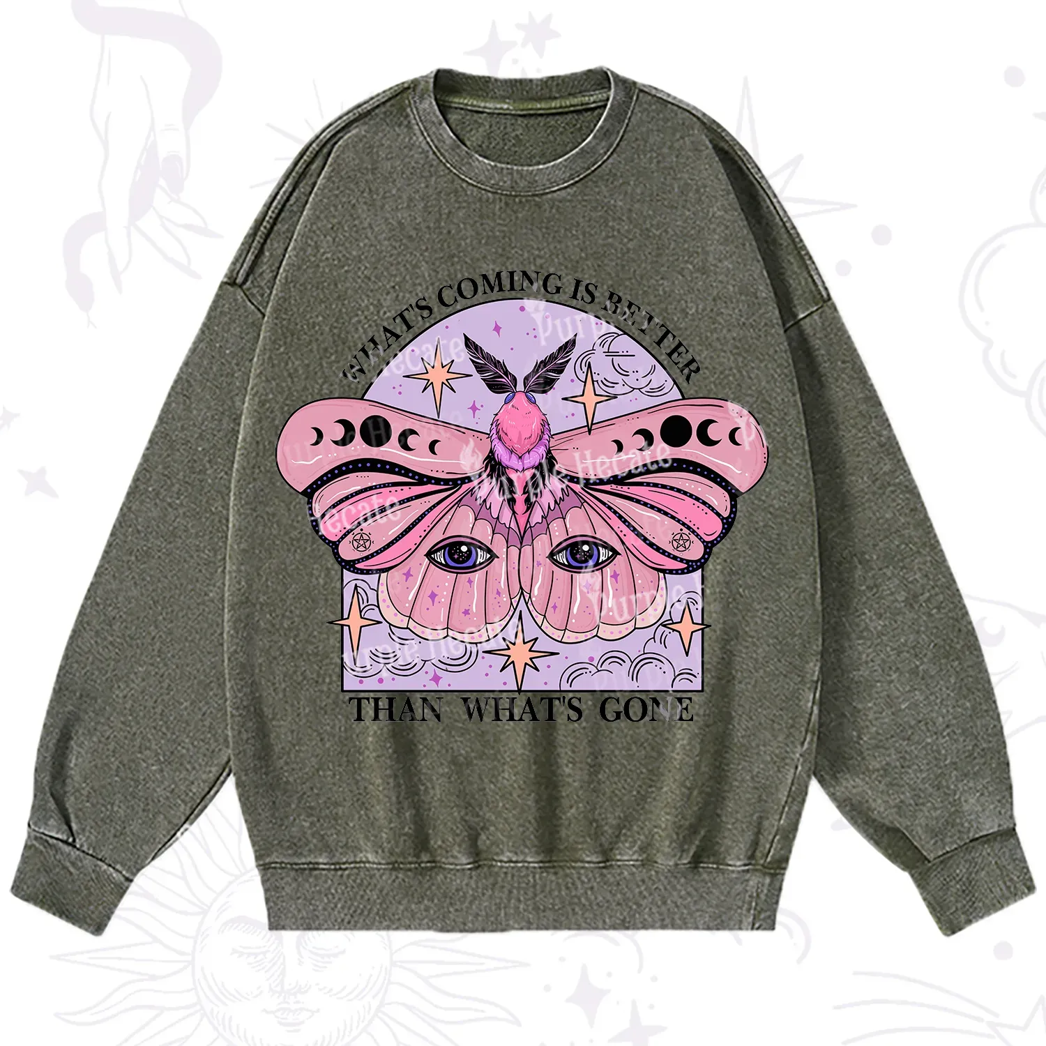 Purplehecate What's Coming Is Better Than What's Gone Washed Sweatshirt