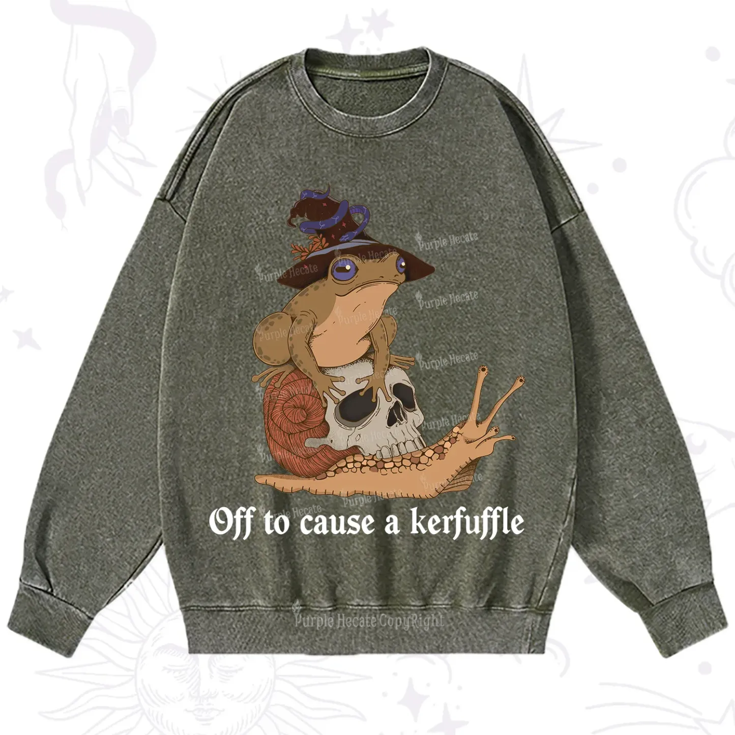 Purplehecate Off To Cause A Kerfuffle Washed Sweatshirt