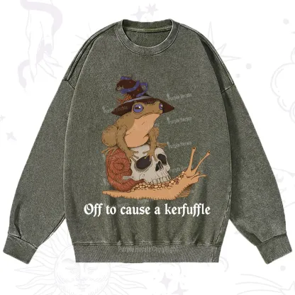 Purplehecate Off To Cause A Kerfuffle Washed Sweatshirt
