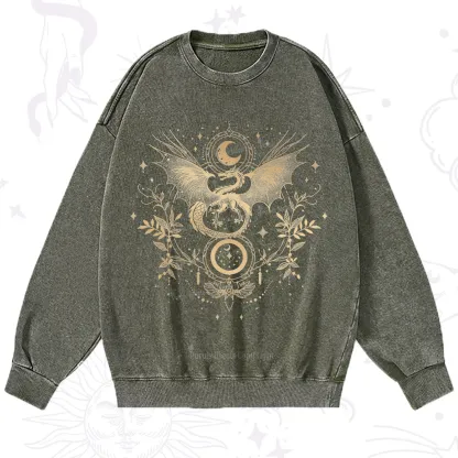 Purplehecate Celestial Dragon Moon Phase Washed Sweatshirt