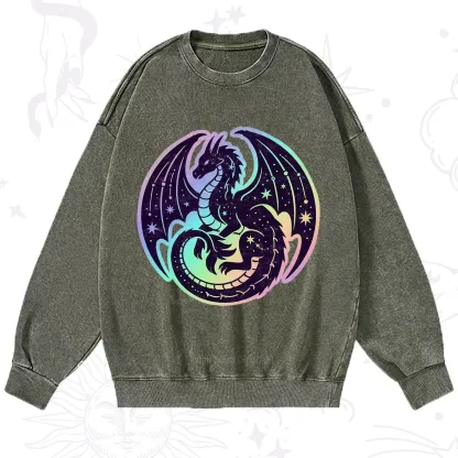 Purplehecate Cosmic Dragon Washed Sweatshirt