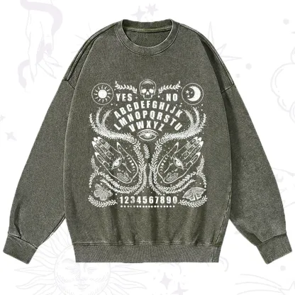 Purplehecate Ouija Spirit Board Washed Sweatshirt