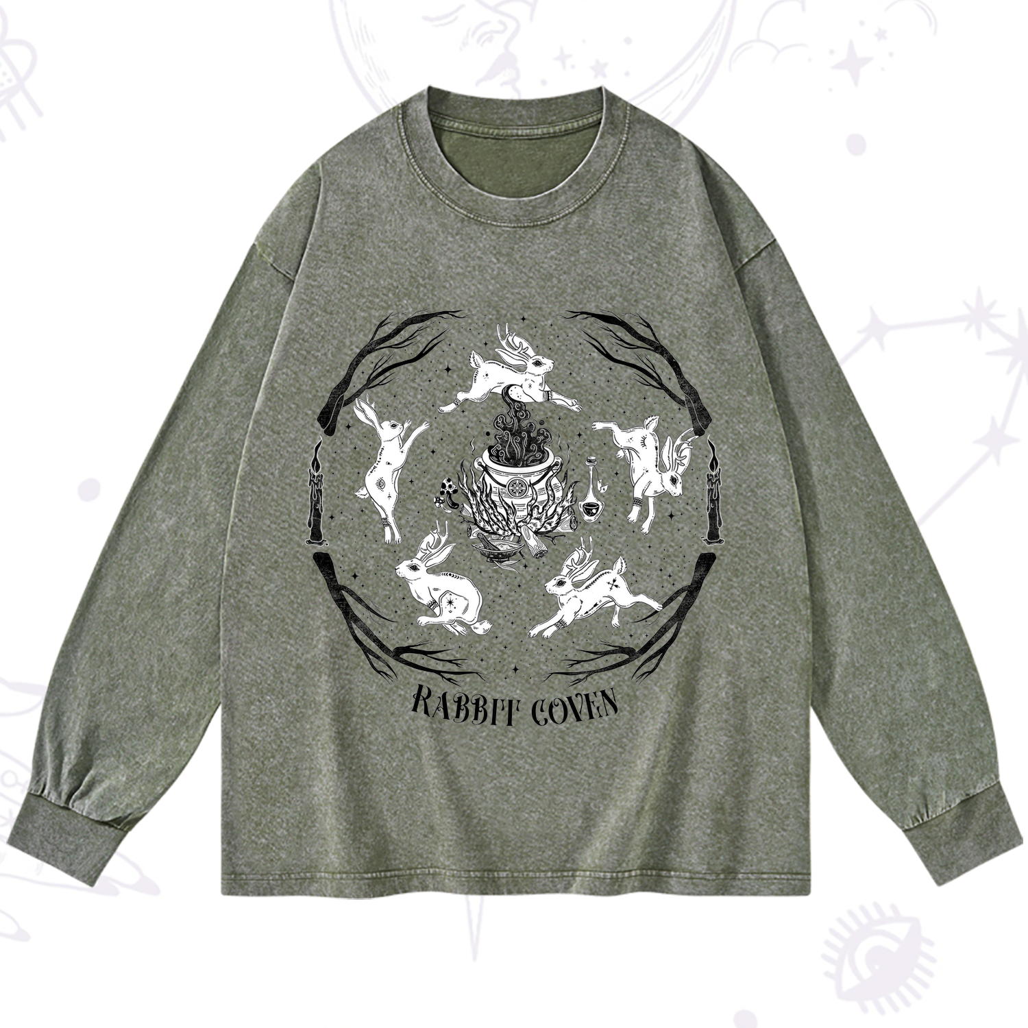 Purplehecate Rabbit Coven Washed Long Sleeve Shirt