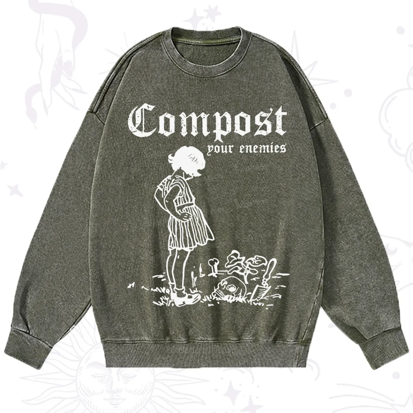 Purplehecate Compost Your Enemies Washed Sweatshirt