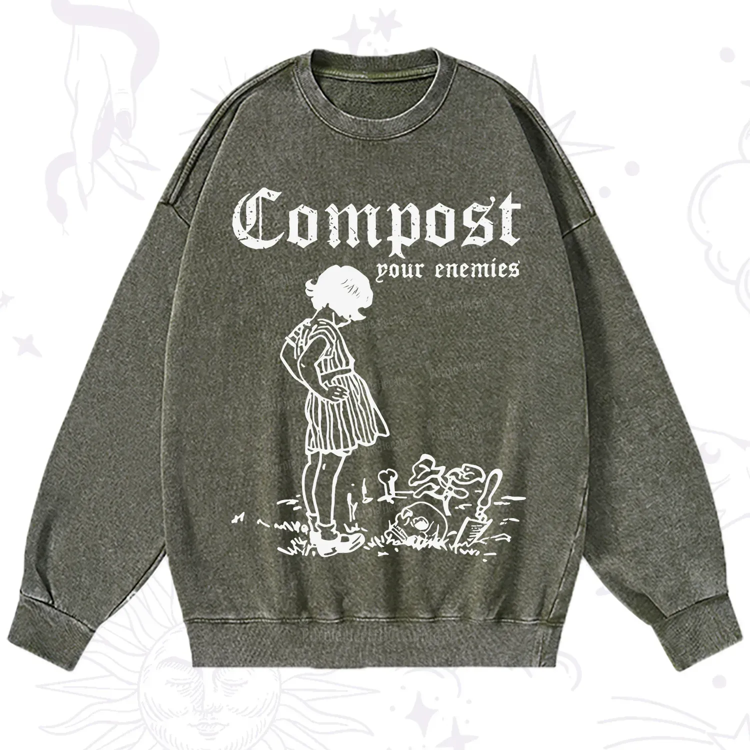 Purplehecate Compost Your Enemies Washed Sweatshirt