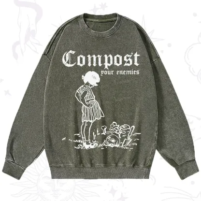 Purplehecate Compost Your Enemies Washed Sweatshirt