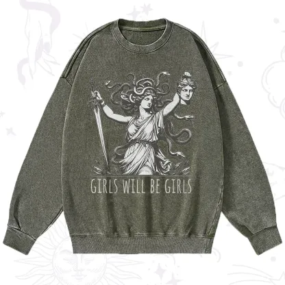 Purplehecate Girls Will Be Girls Medusa Washed Sweatshirt