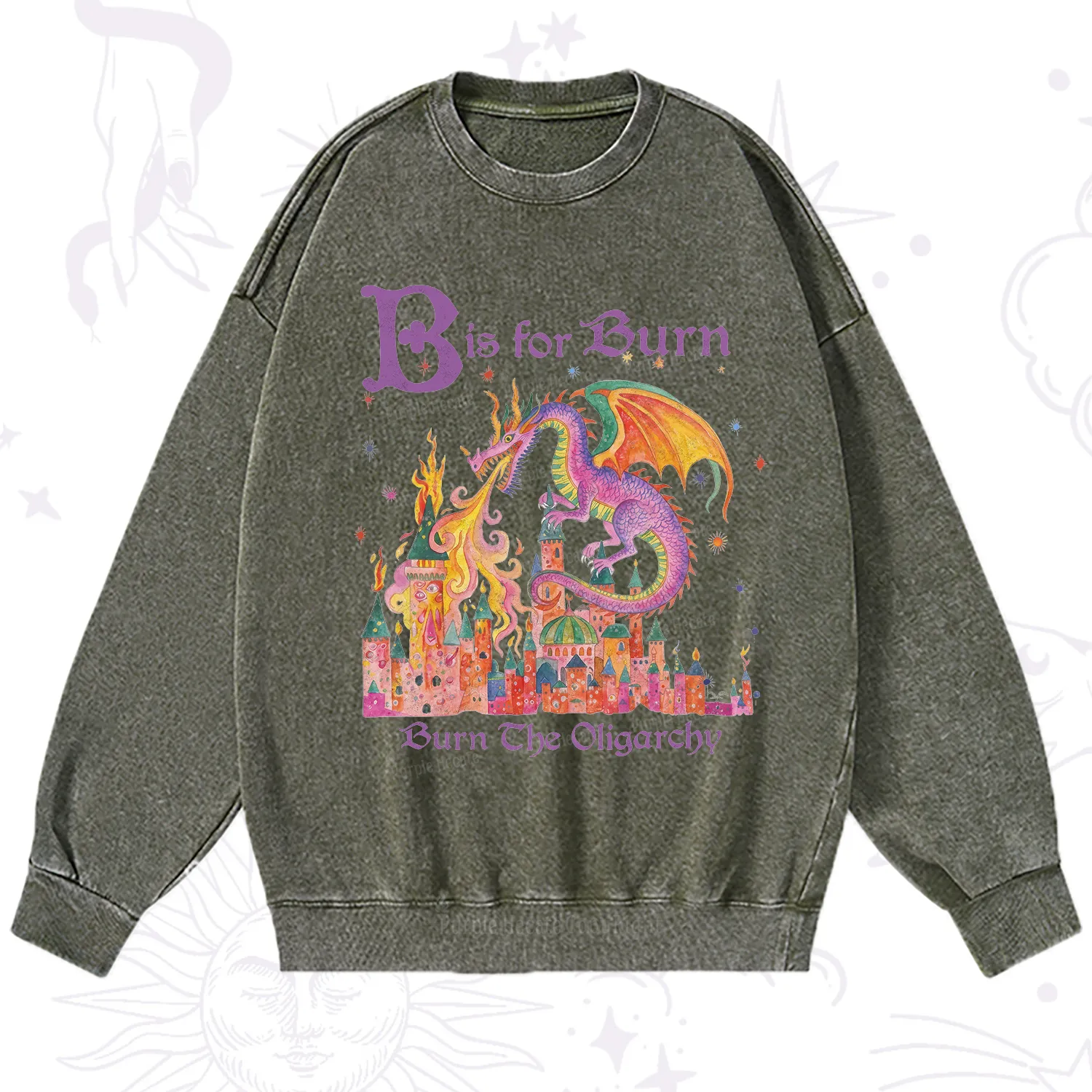 Purplehecate Burn The Oligarchy Washed Sweatshirt