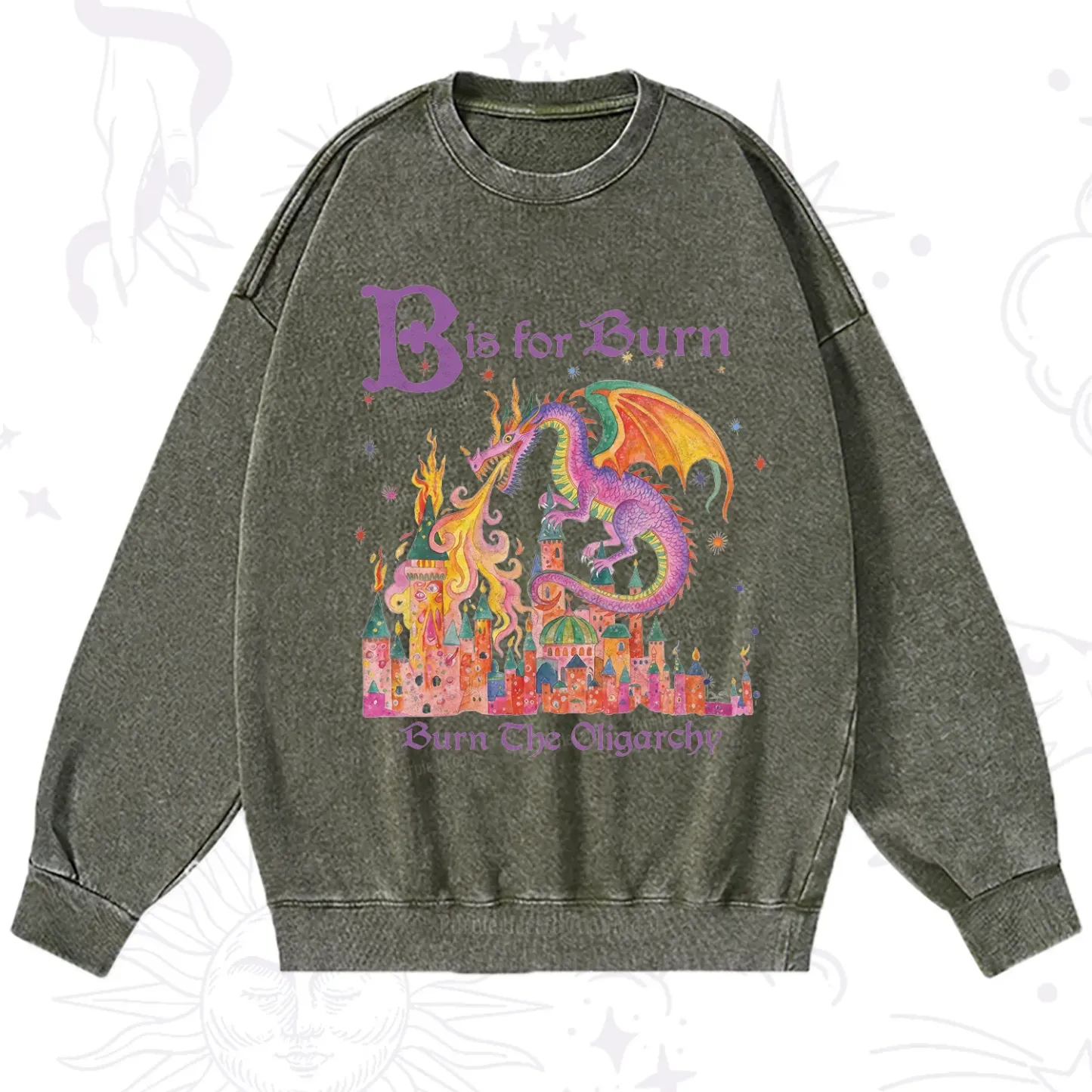 Purplehecate Burn The Oligarchy Washed Sweatshirt