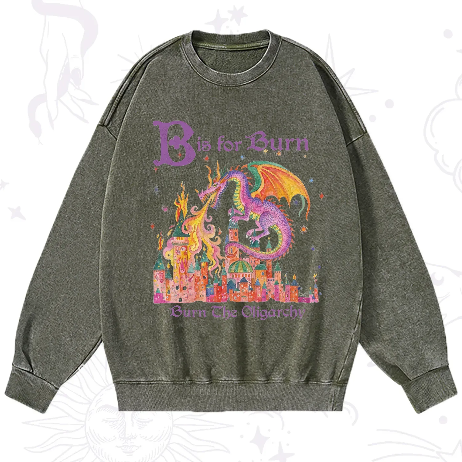 Purplehecate Burn The Oligarchy Washed Sweatshirt