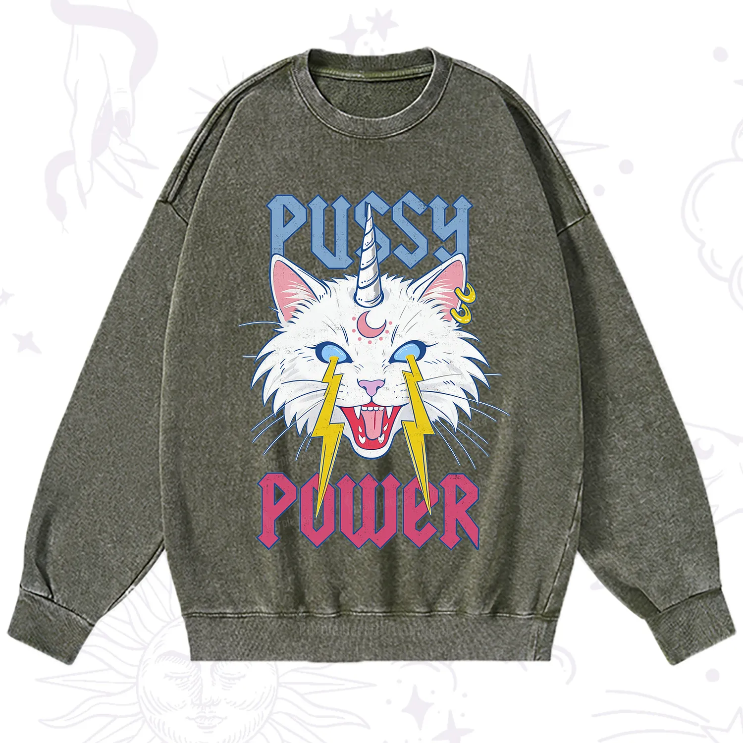 Purplehecate Pussy Power Washed Sweatshirt