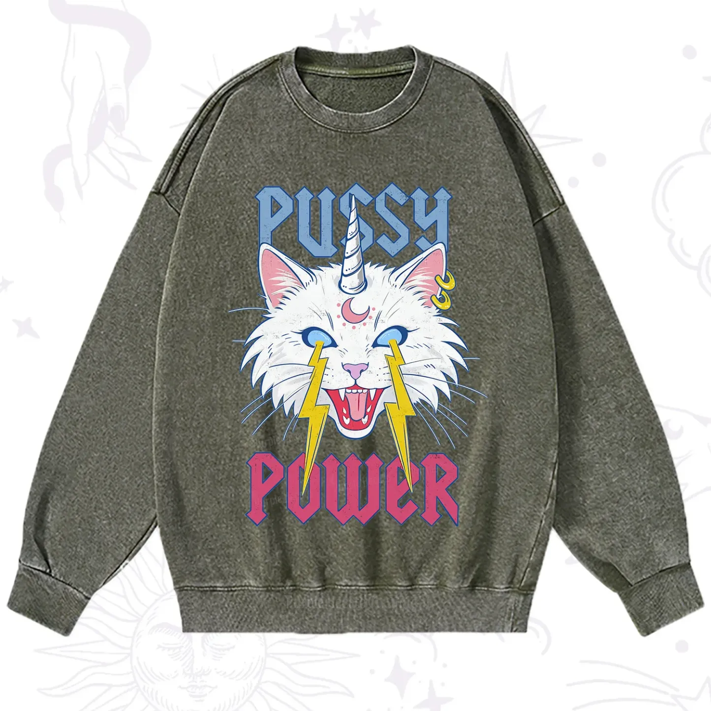 Purplehecate Pussy Power Washed Sweatshirt