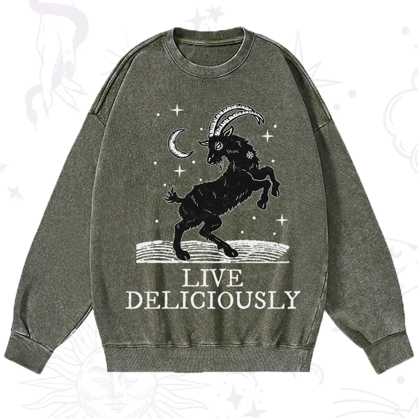 Purplehecate Live Deliciously Washed Sweatshirt