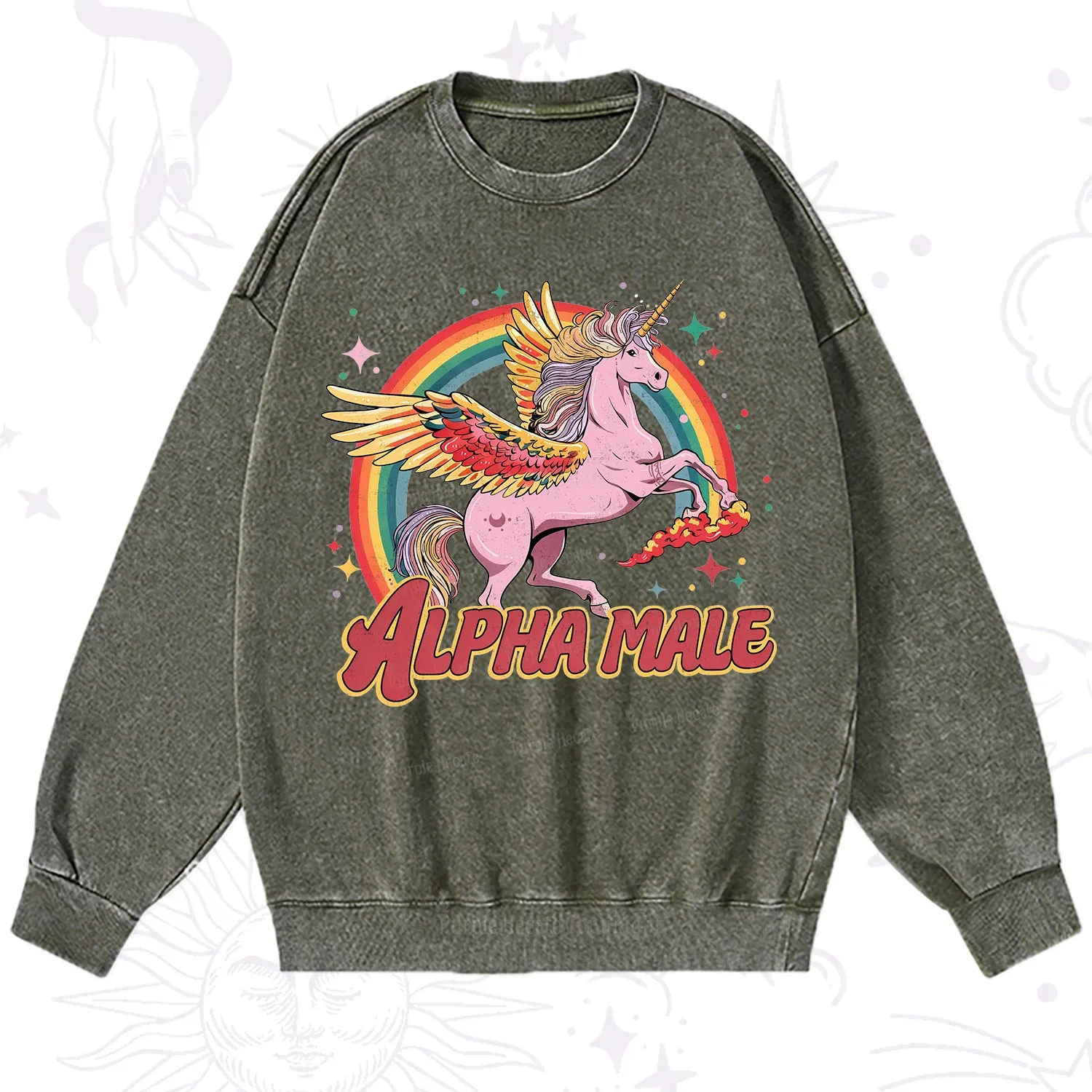 Purplehecate Alpha Male Washed Sweatshirt