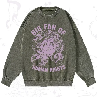 Purplehecate Big Fan of Human Rights Washed Sweatshirt