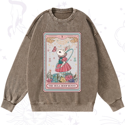 Purplehecate The Hula Hoop Bunny Tarot Washed Sweatshirt