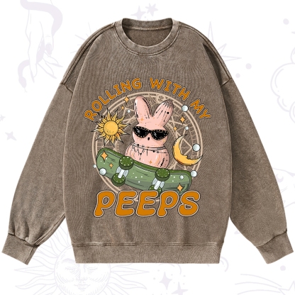 Purplehecate Rolling With My Peeps Washed Sweatshirt