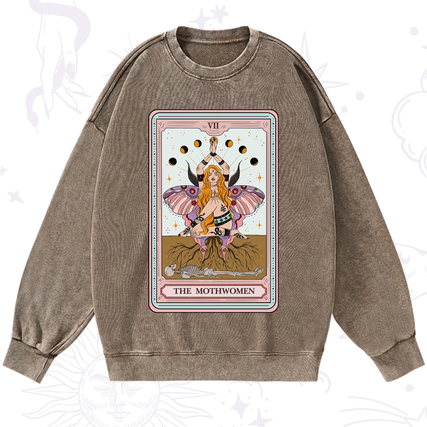 Purplehecate The Mothwomen Tarot Washed Sweatshirt