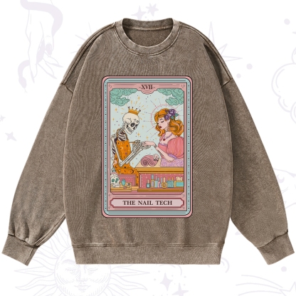 Purplehecate The Nail Tech Life Tarot Washed Sweatshirt