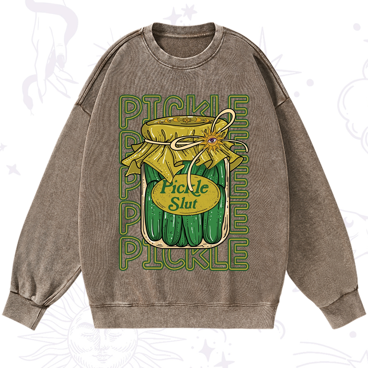 Purplehecate Pickle Slut Washed Sweatshirt