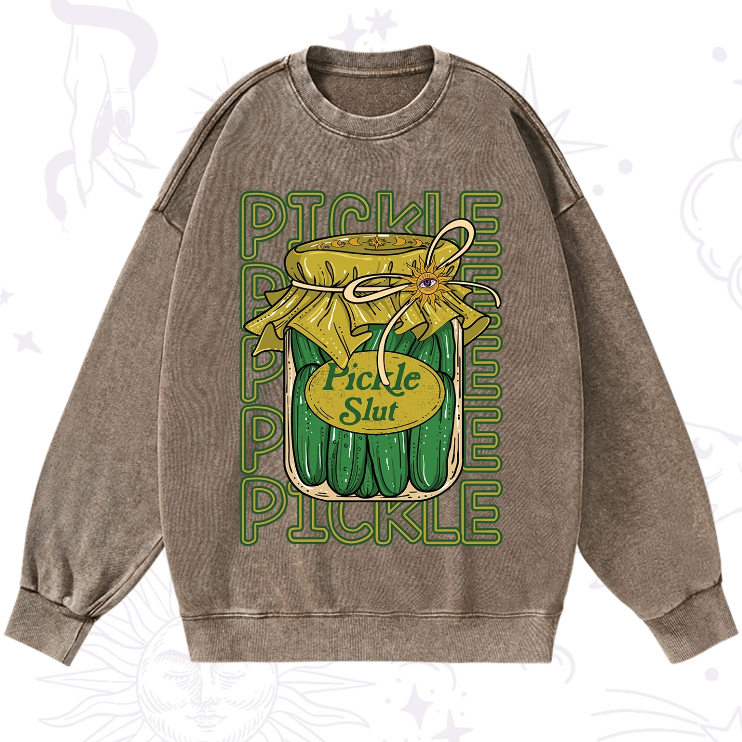Purplehecate Pickle Slut Washed Sweatshirt