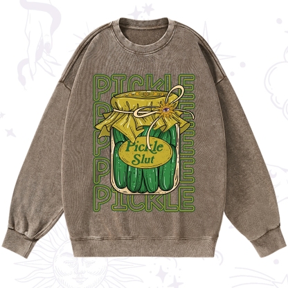 Purplehecate Pickle Slut Washed Sweatshirt