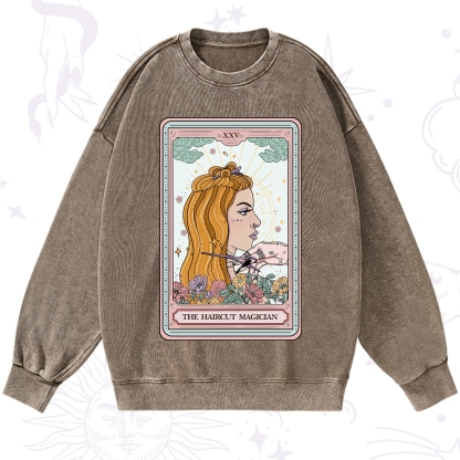 Purplehecate The Haircut Magician Tarot Washed Sweatshirt
