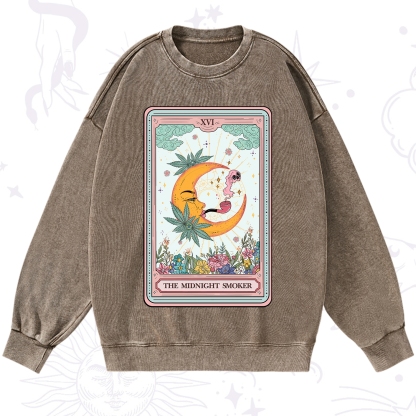 Purplehecate The Midnight Smoker Tarot Washed Sweatshirt