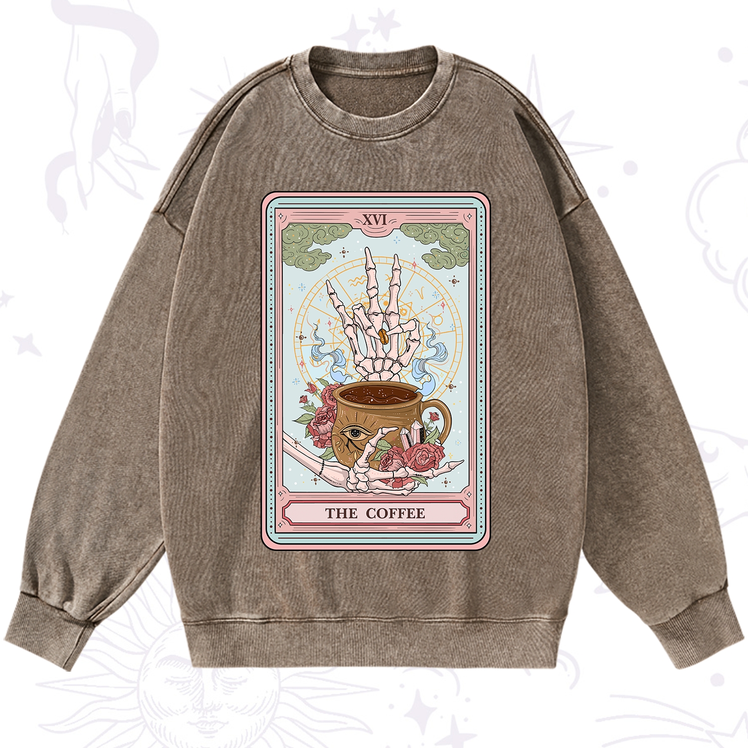 Purplehecate The Coffee Tarot Washed Sweatshirt