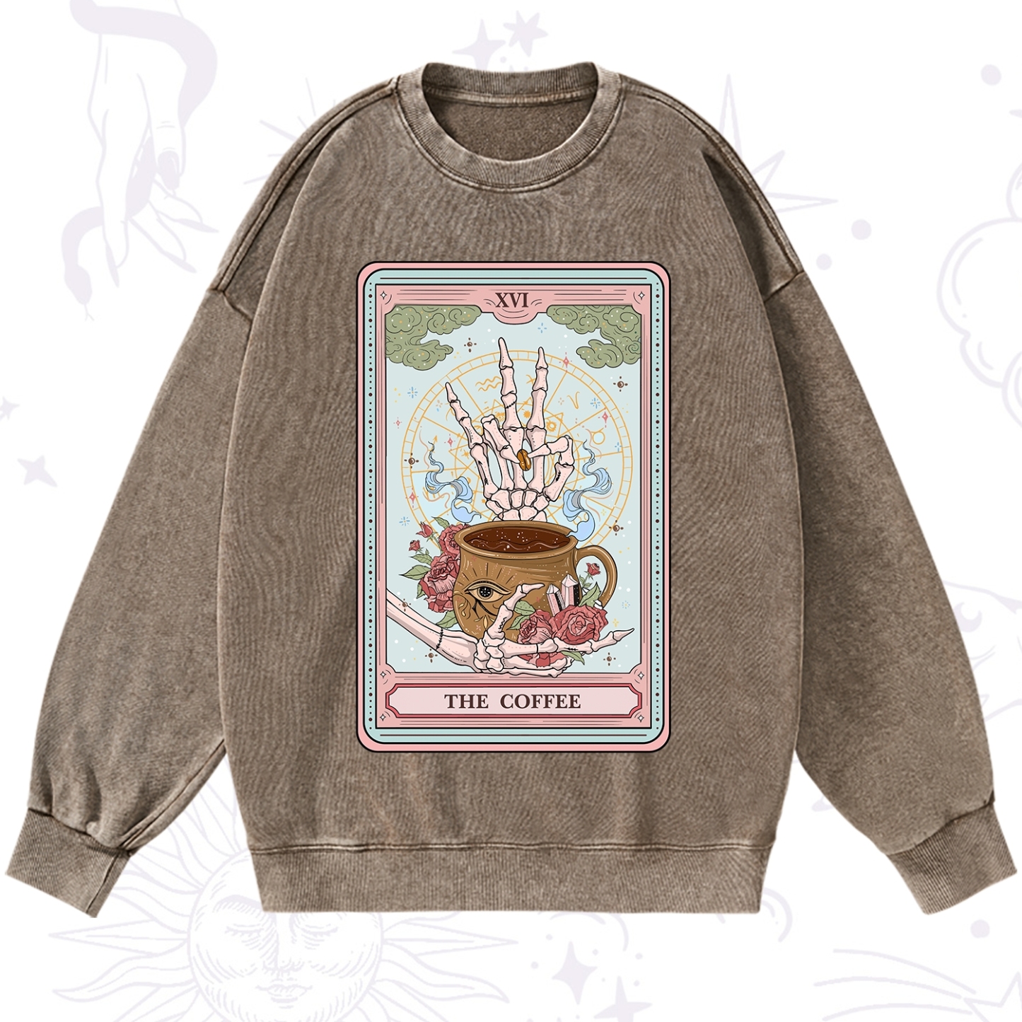 Purplehecate The Coffee Tarot Washed Sweatshirt